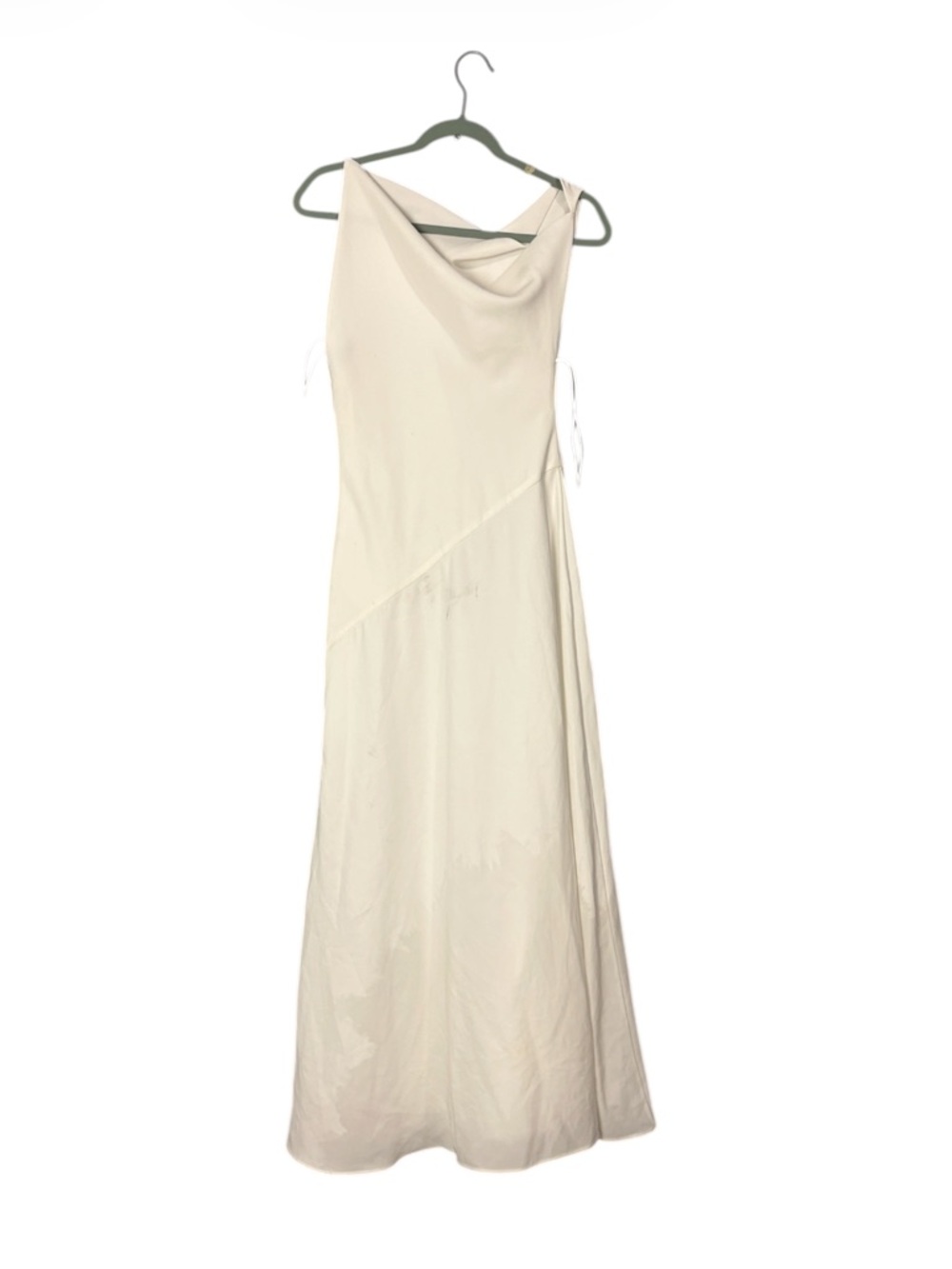 by George Devaux Hailey Elegant White Cowl Neck Slip Dress